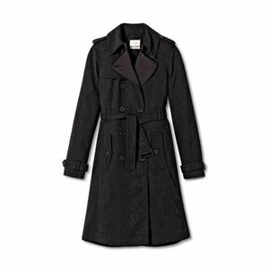 Altuzarra Snakeskin Trench Coat - Black, Medium